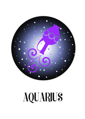 The llustration - zodiac sign on a space background.