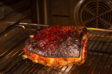 Big Piece of Slow Cooked Oven-Barbecued Pulled Pork