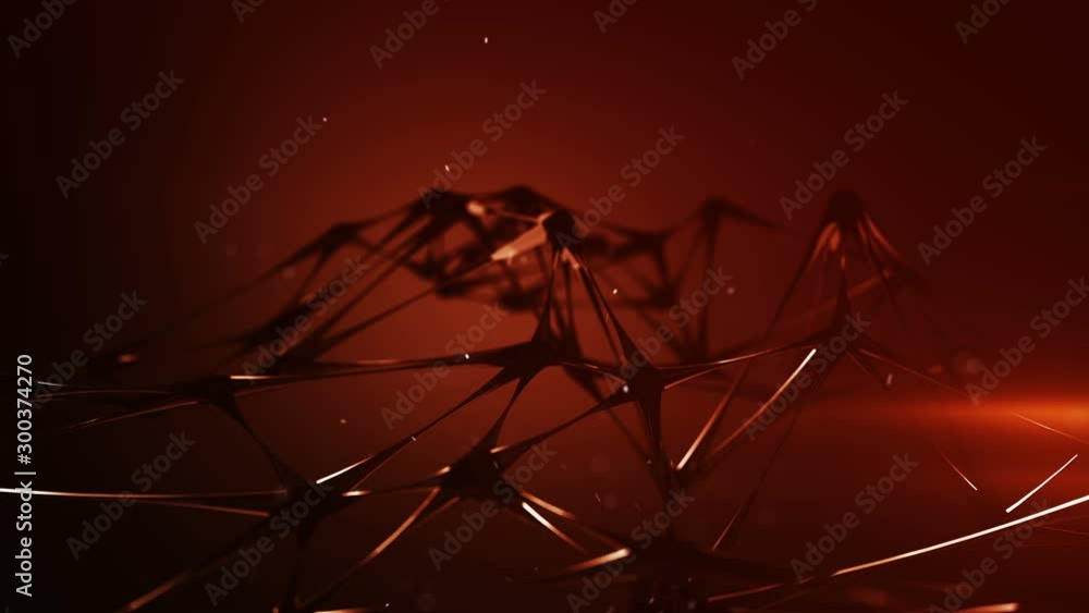 Poster transparent molecular grid. futuristic sci-fi technology concept. abstract 3d rendering with dof. se