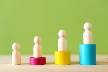 Business concept pf leadership and standing out of the crowd, building a team and manager.