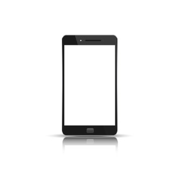 Realistic smartphone mockup isolated on white background with shadow vector illustration. EPS 10
