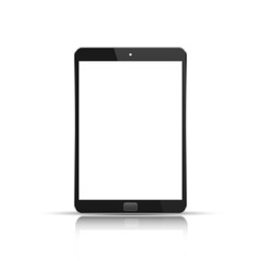 Realistic tablet mockup isolated on white background with shadow vector illustration. EPS 10