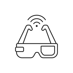 wireless glasses - minimal line web icon. simple vector illustration. concept for infographic, website or app.