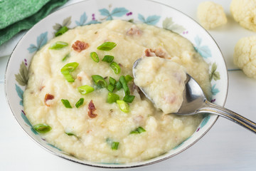 Garlic bacon mashed cauliflower.