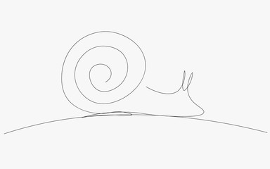 Snail icon one line drawing, vector illustrtion