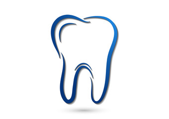 Healthy tooth icon. Flat design style. Tooth simple silhouette. Modern, minimalist icon in stylish colors. Website page design element and mobile application, brochure design, banner, flyer.