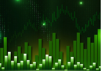 Abstract futuristic financial map, trade concept, digital stock market. Business idea of economic trends. Web design, banner design, flyers and presentations. Vector illustration