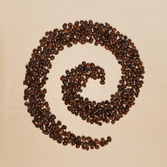 spiral of coffee. beans of coffee