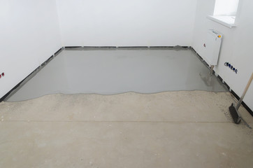 Self-leveling epoxy. Leveling with a mixture of cement floors. - 300379077