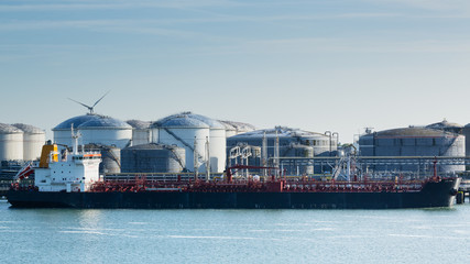 Oil Tanker Docked at Rotterdam Europoort