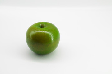 green apple on white background