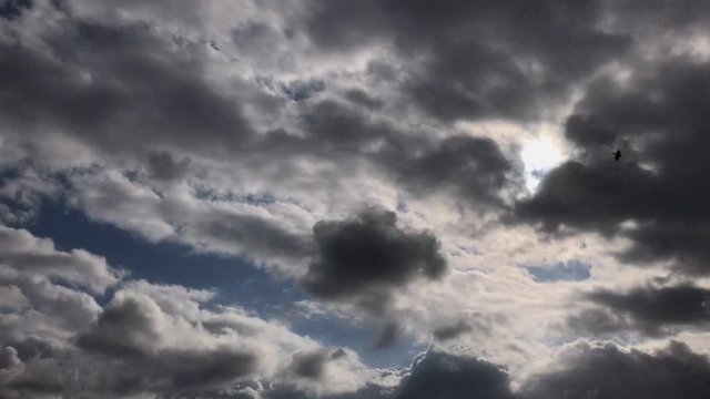 流れる雲 秋空 太陽 光芒 タイムラプス モーションタイムラプス  v01_00382(DJI_20191104_094552_193_timelapse)