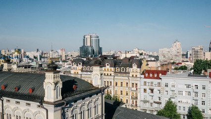 Aerial view of a city center,kiev,ukraine