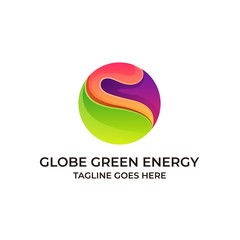 Abstract Nature Green Globe Energy Concept Illustration Vector Template,