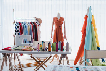 Workplaces of clothing designers of start up business.