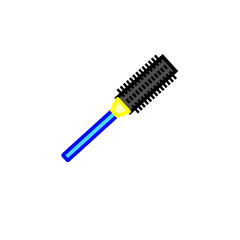 vector icon with curly hair brush icon
