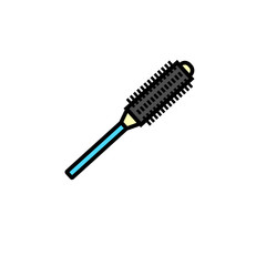 vector icon with curly hair brush icon