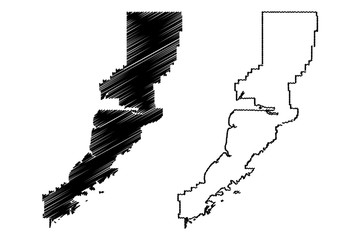 Lake and Peninsula Borough, Alaska (Boroughs and census areas in Alaska, United States of America,USA, U.S., US) map vector illustration, scribble sketch Lake and Peninsula map