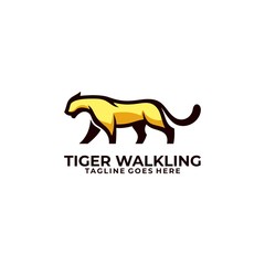 Abstract Tiger Walking Concept illustration vector template.