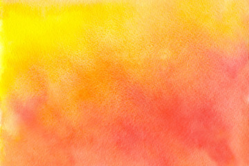 Abstract orange yellow red watercolor textured background
