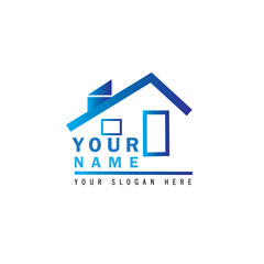 simple logo of house for your property business brand
