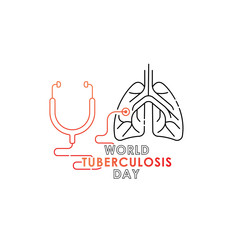 World Tuberculosis Day - Vector logo poster banner illustration of World Tuberculosis Day on March 24th. Lungs Health care awareness campaign. isolated on white background.