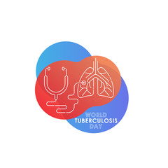 World Tuberculosis Day - Vector logo poster banner illustration of World Tuberculosis Day on March 24th. Lungs Health care awareness campaign. isolated on white background.