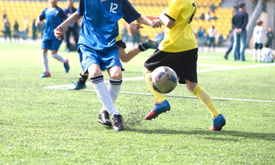 Boys playing soccer