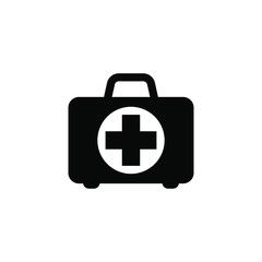 Fototapeta premium First aid box icon, medical briefcase icon vector isolated