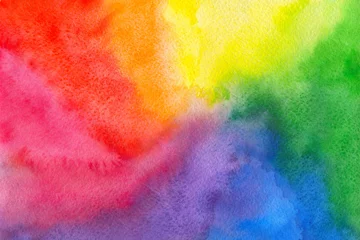 Foto op Canvas Abstract multicolor rainbow watercolor textured background © vika33