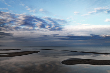 Calm evening by gulf of Riga, Baltic sea.