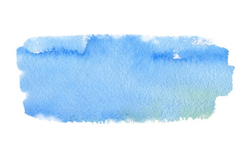 Fototapeta premium Abstract blue, turquoise watercolor textured background on a white isolated background