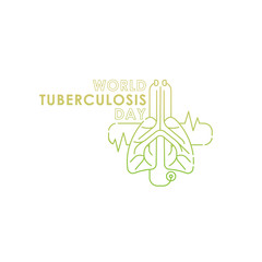 World Tuberculosis Day - Vector logo poster banner illustration of World Tuberculosis Day on March 24th. Lungs Health care awareness campaign. isolated on white background.