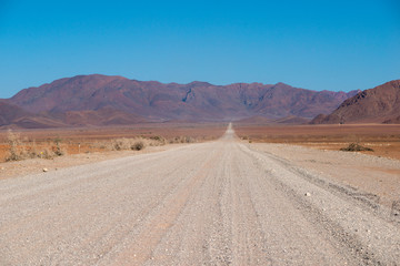 Fototapeta na wymiar gravel road in Namibia