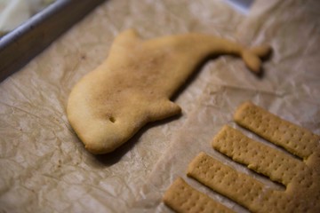 Beautiful decorative boat cookies, pastry baking cooking cookies.