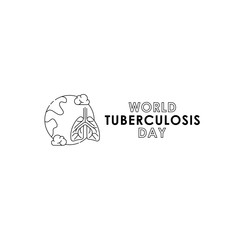 World Tuberculosis Day - Vector logo poster banner illustration of World Tuberculosis Day on March 24th. Lungs Health care awareness campaign. isolated on white background.