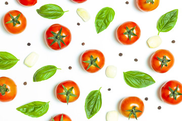 Red tomato. Top view.