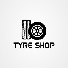 Tire shop logo template. tire icon vector illustration.