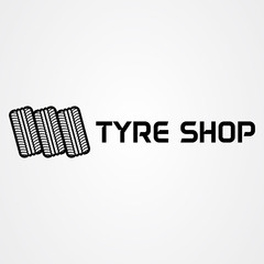 Tire shop logo template. tire icon vector illustration.