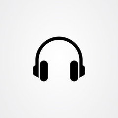 Headphones icon logo vector design