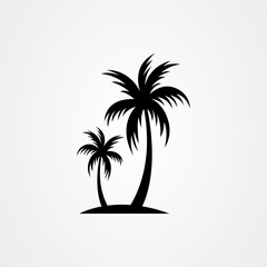 Palm tree silhouette icon. simple flat vector illustration