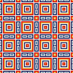 Seamless pattern with symmetric geometric ornament. Bright abstract background.