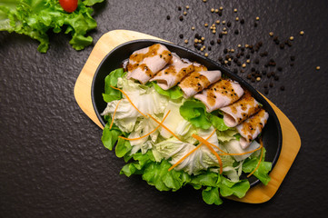 slice pork with vegatable,sukiyaki asian delicious food