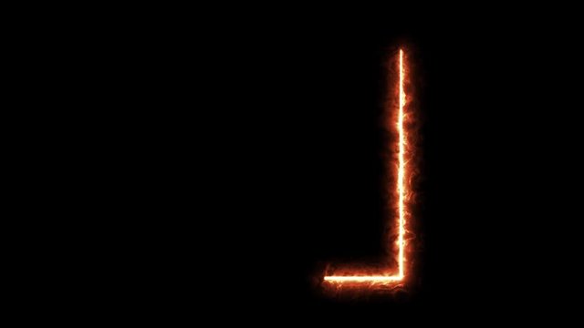 4k Fire Square Stroke Animation/ Animation of a slow motion shining burning square shape stroke with flame