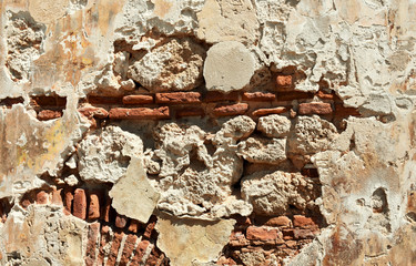 Old Weathered Brick Wall Fragment