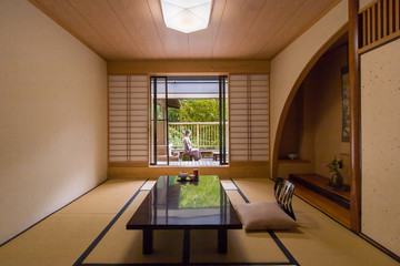 Traditional ryokan bedroom, Kurokawa Onsen, Japan