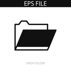 Open folder icon. EPS vector file