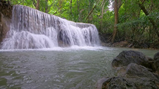 Deep forest Waterfall, Kanchanaburi, Thailand 