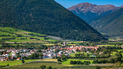 Beautiful alpine view near Schluderns, Vinschgau, South Tyrol, Italy