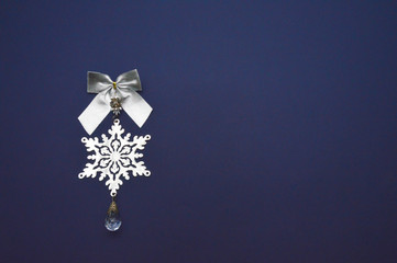 snowflake on blue background.  Background for winter and christmas theme.